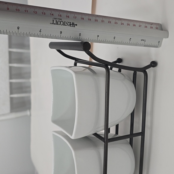 B. Smith 3 Piece White Ceramic Flatware Snack Holder With Black Metal Caddy - Picture 13 of 15